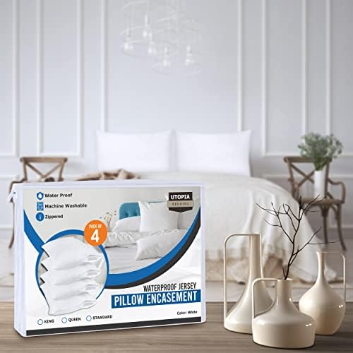 Utopia Bedding Waterproof Pillow Protectors Set of 4