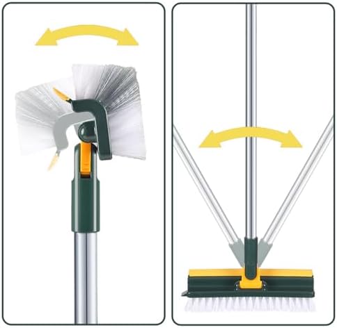 Floor Scrub Brush with 3 in 1 Function and 180 Degree Rotation