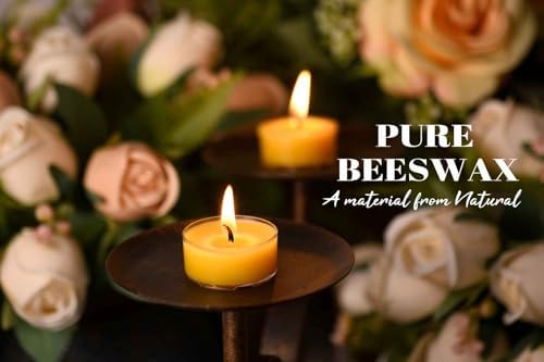 Natural Yellow Beeswax Tea Light Candles 12pcs