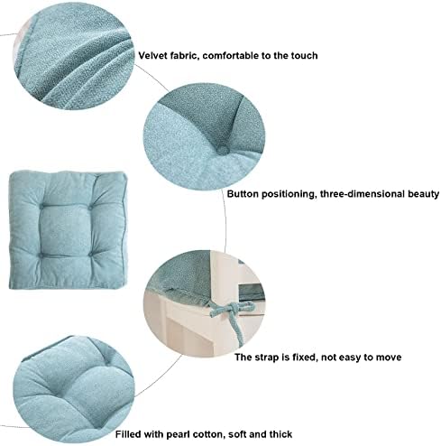 Soft Velvet Chair Cushion with Ties Set of 2