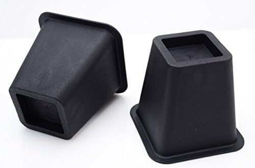HOME IT 5 to 6-Inch Black Bed Risers 4-Pack