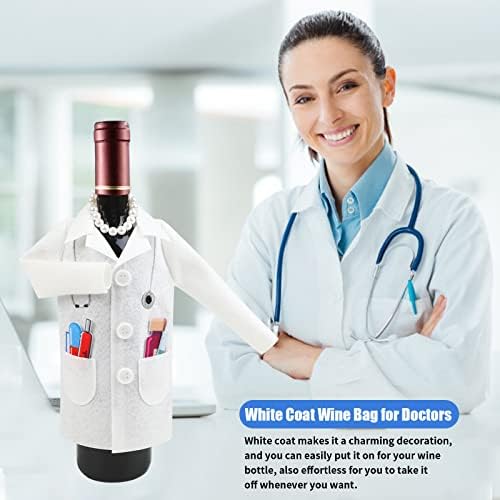 LOMIMOS Doctor White Coat Wine Cover Set