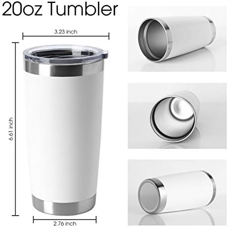 HASLE OUTFITTERS 20oz Tumblers 8 Pack White