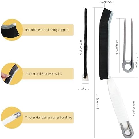 2PCS Hard Bristle Crevice Cleaning Brush for Small Spaces