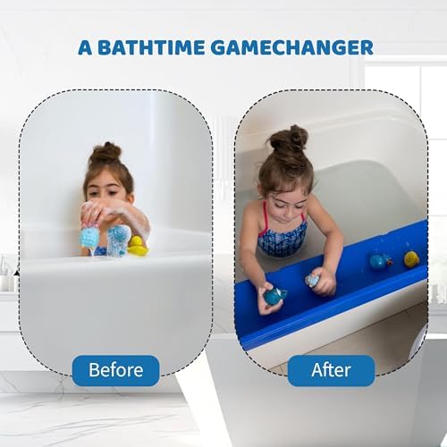 Tub Topper Splash Guard Play Shelf Blue