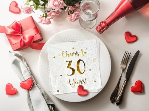 Cheers to 30 Years Cocktail Napkins 50 Pack