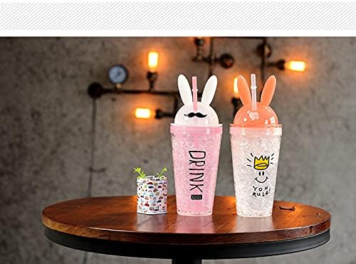 Bunny Pink Travel Tumbler with Straw 480 ml