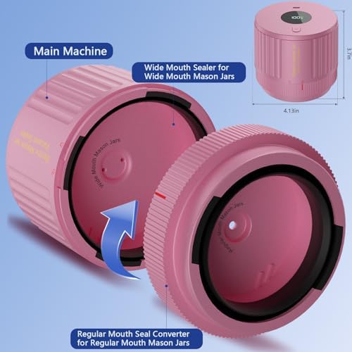Electric Mason Jar Vacuum Sealer Kit - Pink