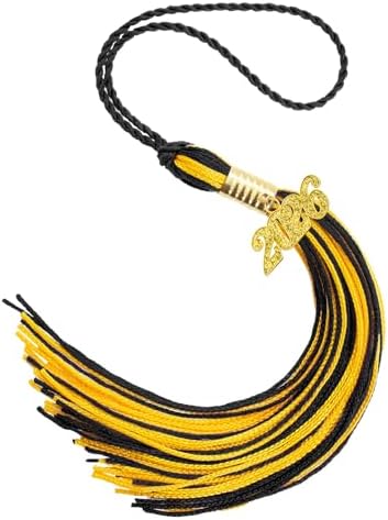 2026 Black Gold Graduation Tassel with Golden Charm