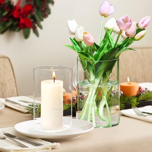 Hurricane Candle Holder Clear Glass 6PCS