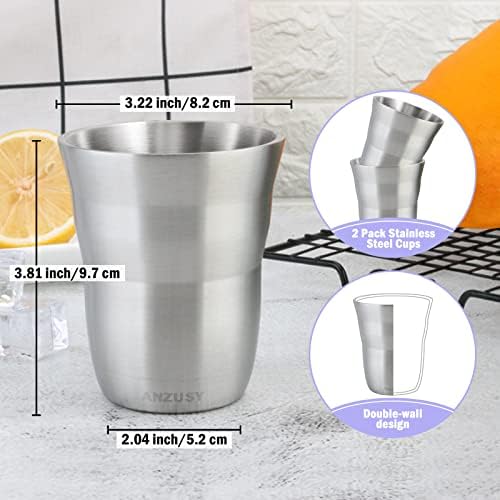 ANZUSY 2 Pack 88 Oz Stainless Steel Cups