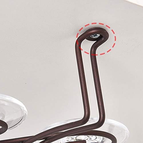 Tomotato Wine Glass Rack with 6 Hooks Black