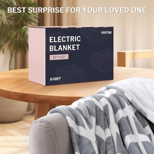 VENTIMI Heated Throw Blanket 50x60 Inch with 5 Heat Levels
