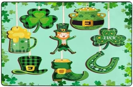 St Patrick Day Carpet Floor Mat 60x39in Washable Flannel Rug Pad