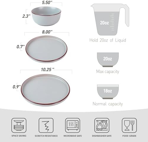Famiware Mercury Dinnerware Set 12 Pieces Light Grey