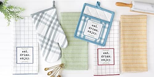 DII French Blue Kitchen Towel Set 4 Count