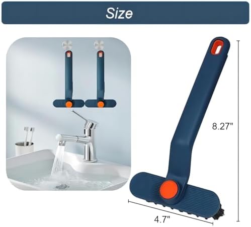 2Pcs Hard Bristle Crevice Cleaning Brush with Rotating Handle