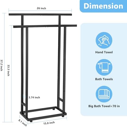 ALHAKIN 2 Tier Standing Towel Rack for Bathroom