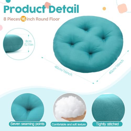 8 Pcs 16 Inch Floor Cushions for Kids Classroom Use