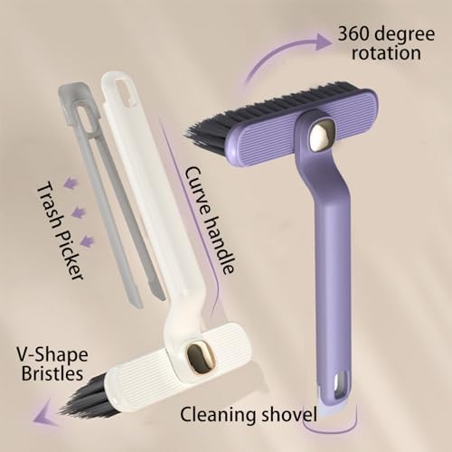 360 Degree Rotating Crevice Cleaning Brush with Trash Picker