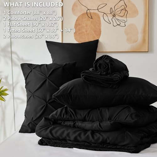 CozyLux Queen Comforter Set 7 Piece Bed in a Bag