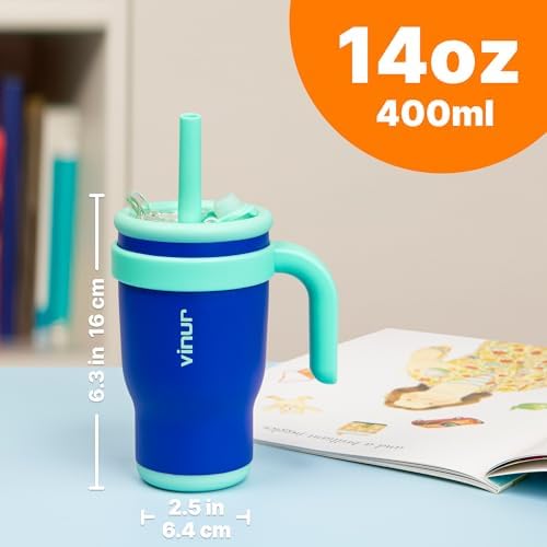 VINUR Kids Insulated Tumbler with Handle 14 oz