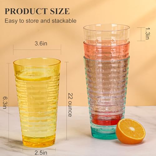 Retro Star Design BPA-Free Tumblers 8 Pack