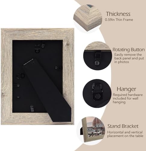 Golden State Art 5x7 Beige Picture Frame 2 Pack