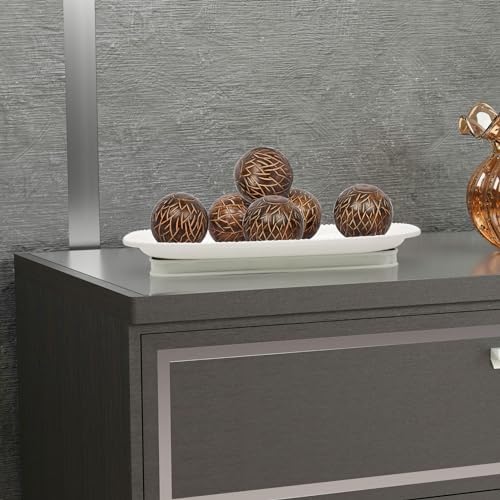 Wooden Decorative Bowl Tray with Iron Base