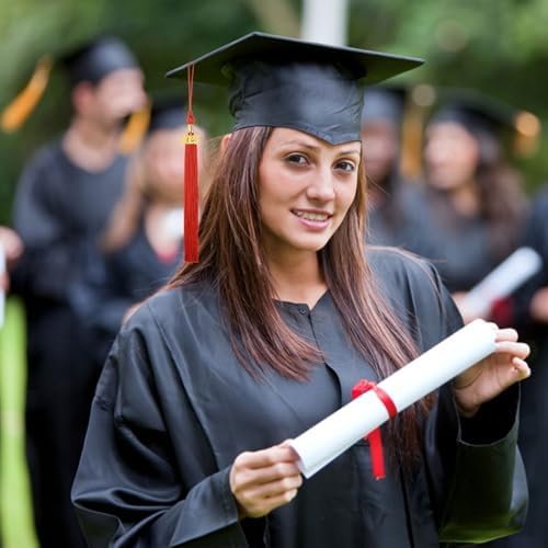 2025 Gold Charm Tassel Set for Graduation Cap - 12 Pieces Red