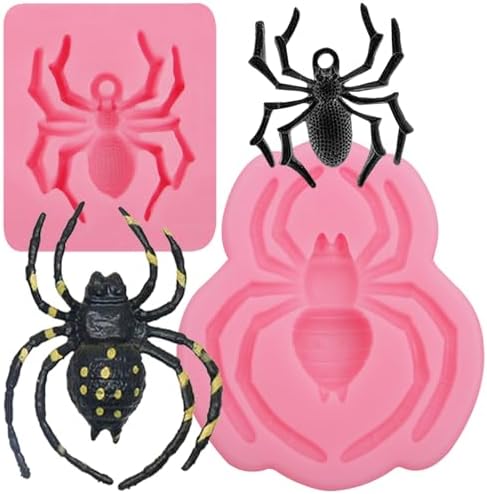 Spider Fondant Molds 2 Pcs Halloween Cake Decor Silicone