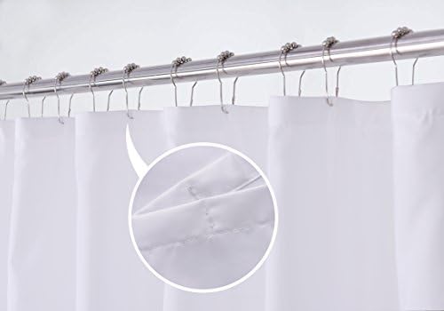 NY HOME Fabric Shower Curtain Liner with Magnets Hotel Quality 70x72 Inches