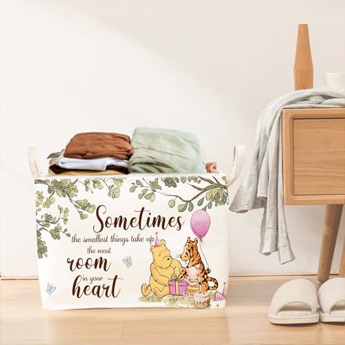Winnie the Pooh Baby Storage Basket with Waterproof PE Coating