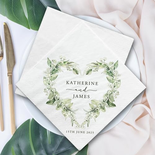 Personalized Wedding Cocktail Napkins with Monogram Design