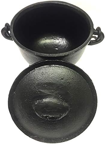 New Age Imports Cast Iron Cauldron with Handle and Lid