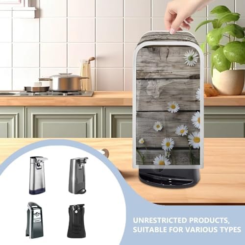 Wood Daisy Can Opener Dust Cover for Kitchen Decor