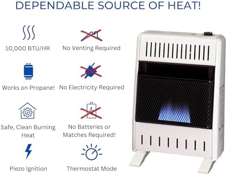 ProCom ML100TBA-B Ventless Propane Blue Flame Space Heater
