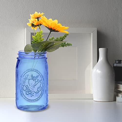 eleganttime Blue 32 Ounce Mason Jars 6 Pack