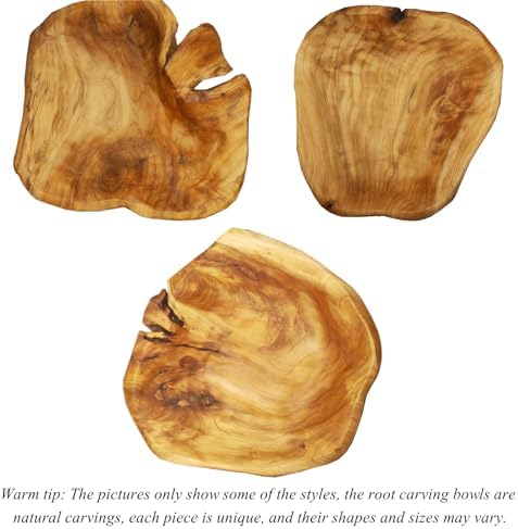 Handmade Natural Root Wood Salad Bowl 12-14 Inch