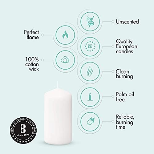Bolsius White Pillar Candles 20 Pack Unscented
