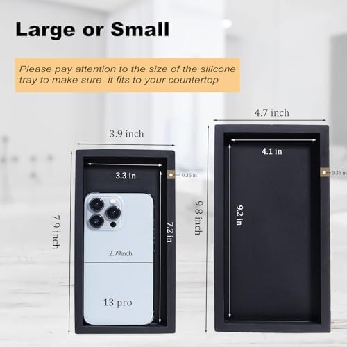 Heagoale Silicone Vanity Tray Black Rectangle