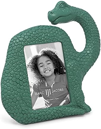 Isaac Jacobs Resin Dinosaur Picture Frame Brontosaurus Green