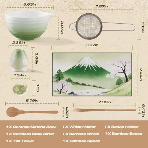 Geyphug 8-Piece Matcha Set with Bowl and Whisk