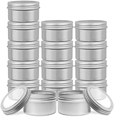 15 Piece 4oz Metal Round Tins with Clear Lids