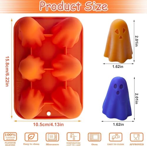 2 Packs Ghost Silicone Molds for Halloween Candies