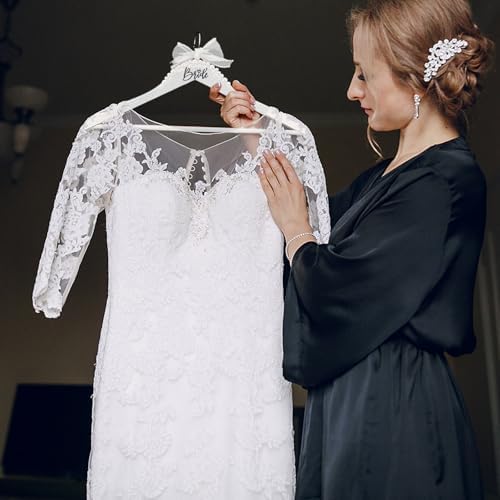 Yuntau Bride Wedding Dress Pearl Hanger with Bow