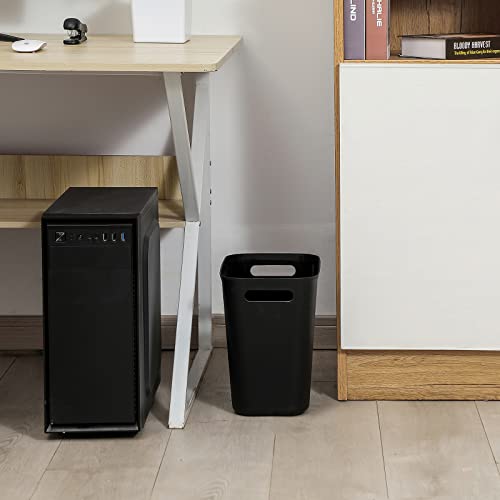 UUJOLY Plastic Trash Can 35 Gallon Black