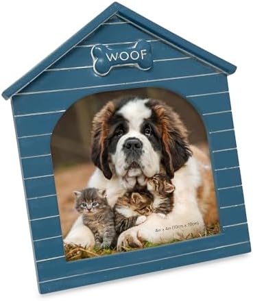 Isaac Jacobs 4x4 Navy Resin Woof Doghouse Frame with Easel and Hanging Tabs