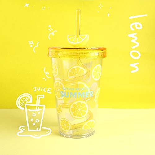 Fruit Kid Travel Tumbler with Straw Reusable Plastic Cup 480 ml