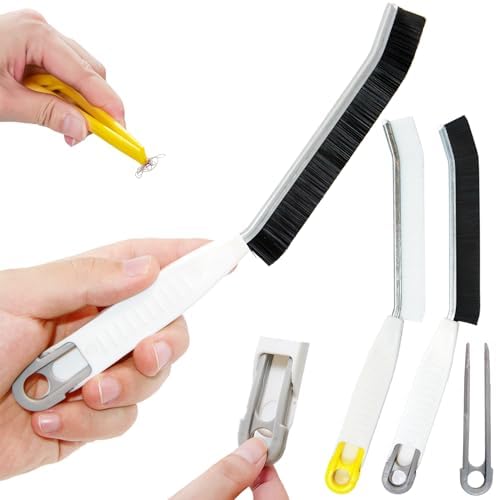 2PCS Hard Bristle Crevice Cleaning Brush for Small Spaces